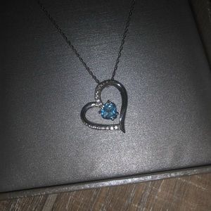 ‼️Price Drop!! Zales blue topaz heart pendant